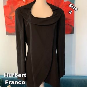 Hubert Franco size 8 m medium black top silk blend